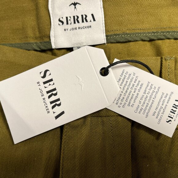 SERRA BY JOIE RUCKER The Ballest Distressed Twill Bermuda Shorts In Olive Oil - Picture 5 of 5